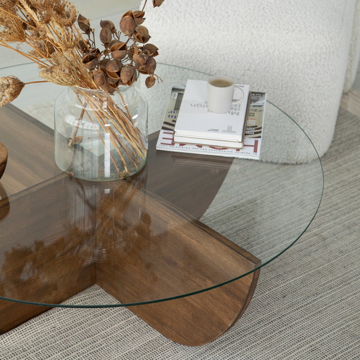 Hanah Home Lily Wood - Walnut Mesa de centro Hanah Home Lily Wood - Walnut Mesa de centro